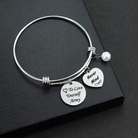 img 2 attached to 🎁 TOGON BTS Bracelet: A Beautiful Love Yourself Army Never Mind Bangle for Women, Girls, Sisters, and Daughters – Perfect Inspirational Gift for Best Friends and Wives