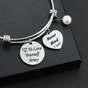 img 1 attached to 🎁 TOGON BTS Bracelet: A Beautiful Love Yourself Army Never Mind Bangle for Women, Girls, Sisters, and Daughters – Perfect Inspirational Gift for Best Friends and Wives