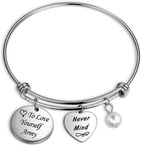 img 4 attached to 🎁 TOGON BTS Bracelet: A Beautiful Love Yourself Army Never Mind Bangle for Women, Girls, Sisters, and Daughters – Perfect Inspirational Gift for Best Friends and Wives