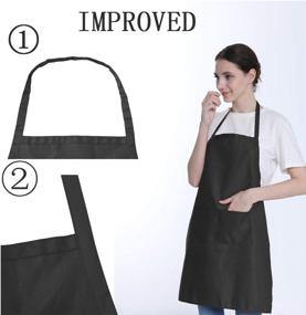 img 3 attached to LOYHUANG 16PCS Black Bib Aprons Bulk for Women and Men with 2 Pockets - Ideal for Waitress, Chefs, and Cooking in Kitchen