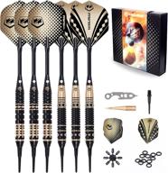 🎯 win.max soft tip darts set for electronic dartboard - plastic tip with aluminum shafts, rubber o'rings, extra flights, dart tool, and gift darts case logo