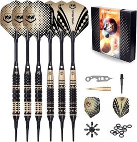 img 4 attached to 🎯 WIN.MAX Soft Tip Darts Set for Electronic Dartboard - Plastic Tip with Aluminum Shafts, Rubber O'Rings, Extra Flights, Dart Tool, and Gift Darts Case