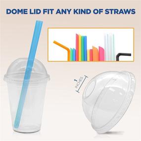 img 2 attached to 🥤 100 Pack of 24 oz BPA Free Clear Plastic Cups with Dome Lids – Ideal for Iced Cold Drinks, Coffee, Tea, Smoothies, Juices, Bubble Boba –Extra Large Size, Disposable