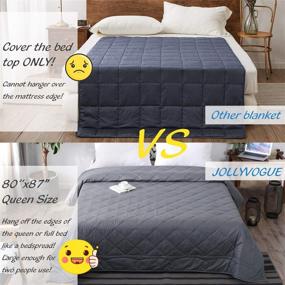 img 2 attached to 🛌 JOLLYVOGUE Weighted Blanket for Queen or King Size Bed - Cooling, Adult Weighted Blanket with 100% Soft Cotton and Glass Beads - 20lbs, 80''x 87'' Dark Grey