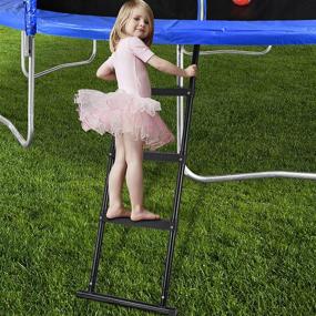 img 2 attached to 🪂 Enhance Your Trampoline Experience with Gardenature Trampoline Ladder - 3 Wide Step Ladder in Sleek Black Design