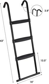 img 3 attached to 🪂 Enhance Your Trampoline Experience with Gardenature Trampoline Ladder - 3 Wide Step Ladder in Sleek Black Design