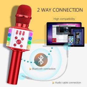 img 1 attached to BONAOK Kids Wireless Bluetooth Karaoke Microphone With Colorful Lights &Amp Kids' Electronics