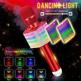 img 3 attached to BONAOK Kids Wireless Bluetooth Karaoke Microphone With Colorful Lights &Amp Kids' Electronics