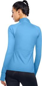 img 3 attached to Women's 1/4 Zip Long Sleeve Workout Tops for Running - Pullover with Quarter Zip