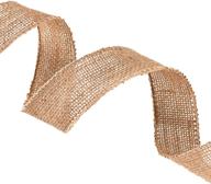 🎨 super z outlet 10 yard burlap natural color fabric ribbon roll - perfect for arts & crafts, diy projects, and event decorations (1.5" inch) logo