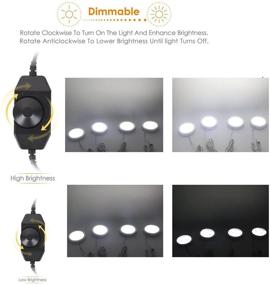 img 2 attached to Set of 4 Dimmable Under Cabinet Puck Lights - Cefrank LED Deluxe Kit with Rotary Dimmer Switch - 8W 680LM - White 6000K for Kitchen