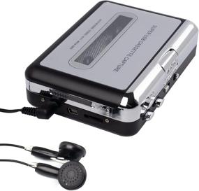img 1 attached to 📼 Silver Portable Cassette Tape Player USB Convertor - Captures MP3 Audio Music, Compatible with Laptops and Personal Computers