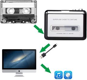 img 3 attached to 📼 Серебряный портативный кассетный плеер с USB конвертером - записывает аудио музыку в формате MP3, совместим с ноутбуками и персональными компьютерами