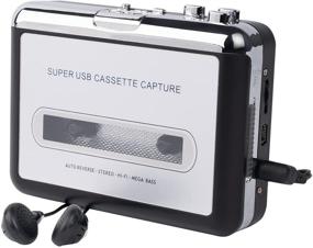 img 4 attached to 📼 Серебряный портативный кассетный плеер с USB конвертером - записывает аудио музыку в формате MP3, совместим с ноутбуками и персональными компьютерами