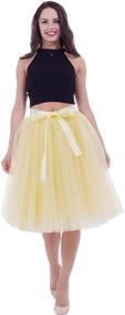 img 4 attached to 👗 FOLOBE Women's Tutu Skirt: Stylish Midi Tulle Skirts with 7 Layers, Knee Length Petticoat