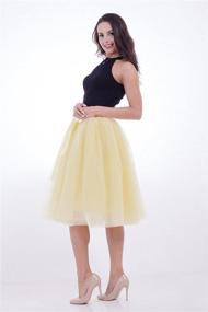 img 2 attached to 👗 FOLOBE Women's Tutu Skirt: Stylish Midi Tulle Skirts with 7 Layers, Knee Length Petticoat