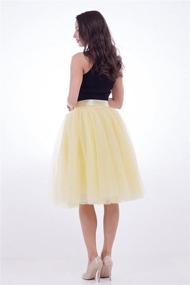 img 3 attached to 👗 FOLOBE Women's Tutu Skirt: Stylish Midi Tulle Skirts with 7 Layers, Knee Length Petticoat