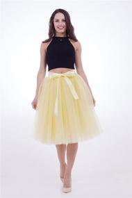 img 1 attached to 👗 FOLOBE Women's Tutu Skirt: Stylish Midi Tulle Skirts with 7 Layers, Knee Length Petticoat