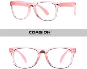 img 3 attached to COASION Kids Blue Light Blocking Glasses - Flexible TPEE Rubber Frames for Children Age 3-9, Soft Computer Eyeglasses for Improved Eye Health
