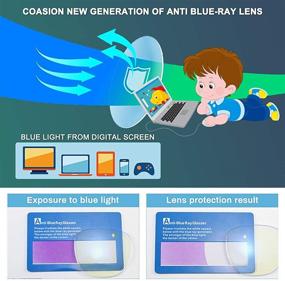 img 2 attached to COASION Kids Blue Light Blocking Glasses - Flexible TPEE Rubber Frames for Children Age 3-9, Soft Computer Eyeglasses for Improved Eye Health