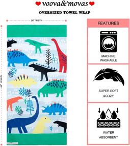 img 1 attached to 🦖 Dinosaur Themed Oversized Kids Towel | Soft and Absorbent Swim Cover-up for Boys and Girls | Ideal for Bath, Pool, Beach | 30"x60" Cotton
