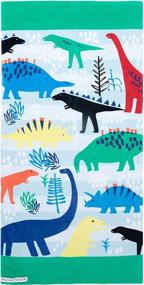 img 2 attached to 🦖 Dinosaur Themed Oversized Kids Towel | Soft and Absorbent Swim Cover-up for Boys and Girls | Ideal for Bath, Pool, Beach | 30"x60" Cotton