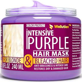 img 4 attached to Purple Hair Mask - Keratin & Jojoba Oil for Blonde, Platinum & Silver Hair - Eliminate Brassiness & Yellows Instantly - Made in USA - Hair Toner for Bleached & Highlighted Hair - Sulfate Free - 8 oz