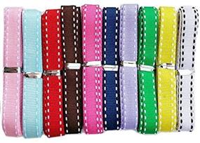 img 2 attached to 🎀 Chenkou Craft 20 Yards of 3/8" (10mm) Grosgrain Ribbon with White Double Edge Lines: Assorted 10 Colors Bulk Pack, Perfect for Hair Bow Clips and Crafts