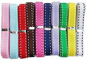 img 4 attached to 🎀 Chenkou Craft 20 Yards of 3/8" (10mm) Grosgrain Ribbon with White Double Edge Lines: Assorted 10 Colors Bulk Pack, Perfect for Hair Bow Clips and Crafts