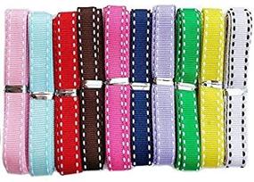 img 3 attached to 🎀 Chenkou Craft 20 Yards of 3/8" (10mm) Grosgrain Ribbon with White Double Edge Lines: Assorted 10 Colors Bulk Pack, Perfect for Hair Bow Clips and Crafts