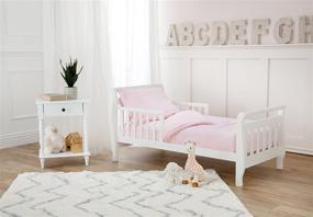 img 2 attached to 🛌 Ultra-Comfortable Minky Dot Chenille Toddler Bedding Set in Pink - 4 Piece Set, Ideal for Boys and Girls