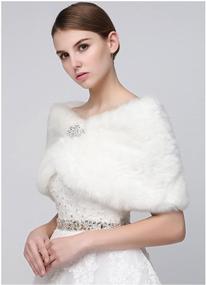 img 3 attached to 🧣 Fashionable Sarahbridal Women's Faux Fur Scarf Stoles for Elegant Wedding Dresses