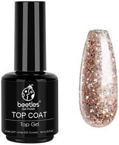 img 4 attached to 💅 Beetles Гель без снятия топ-покрытия: Блестящий блеск и длительность, самоудаляющийся гель для лампы для ногтей (15 мл)