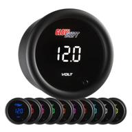 📊 glowshift 10 color digital volt voltmeter gauge - battery voltage reader 8-18v - multi-color led display - tinted lens - 2-1/16 (52mm) logo