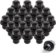 🔧 muhize m14x1.5 black wheel lug nuts with washer, 1.81" tall, mag seat style, closed end, 0.87" hex, 20pcs - compatible with land rover lr & range rover logo