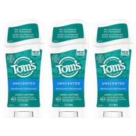 🌿 tom's of maine long-lasting aluminum-free natural deodorant for women, unscented, 2.25 oz. 3-pack (packaging may vary): a reliable odor protection choice logo