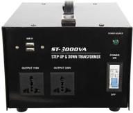 🔌 ce certified power 3000w step up/down voltage transformer converter | step up & step down 110v/220v | 5v-usb ports | circuit breaker protection logo