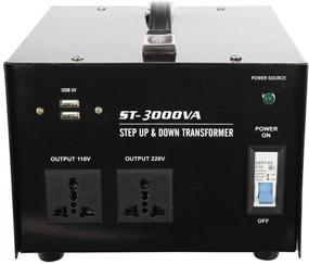 img 4 attached to 🔌 CE Certified Power 3000W Step Up/Down Voltage Transformer Converter | Step Up & Step Down 110V/220V | 5V-USB Ports | Circuit Breaker Protection