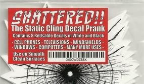 img 3 attached to 💥 Shattered! Realistic Set of 8 Reusable Broken Screen Prank Decals | Attach with Static Cling Bond - No Glue or Adhesive Required