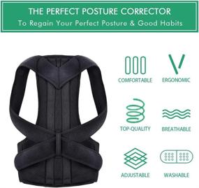 img 3 attached to 👍 Adjustable Posture Corrector for Women and Men - Ideal Back Support Brace for Lower and Upper Back Pain Relief - Shoulder Posture Trainer for Adults, Students, & Children (Size: Medium)