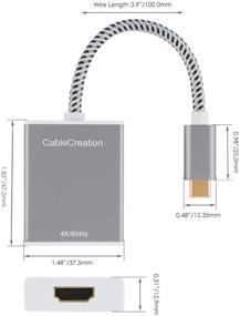 img 3 attached to Адаптер USB C к HDMI 4K@60Гц | Кабель CableCreation из алюминия | Совместим с MacBook Pro, MacBook Air, XPS 13 15, Surface Book 2, Galaxy S10 S9 | Подключение к телевизору, проектору, монитору