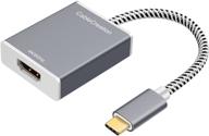 адаптер usb c к hdmi 4k@60гц | кабель cablecreation из алюминия | совместим с macbook pro, macbook air, xps 13 15, surface book 2, galaxy s10 s9 | подключение к телевизору, проектору, монитору логотип