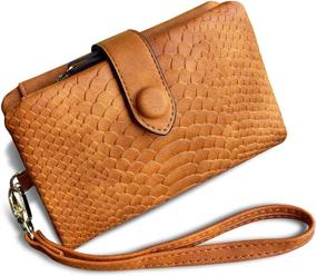 img 4 attached to TOPKULL Stylish Womens Compact Leather Wristlet: Multifunctional Handbags & Wallets for Women