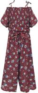 ✨ stylish and versatile: smukke big girls floral jumpsuits with smocking, ruffles, and pockets (7-16) – wide range to choose from logo
