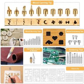 img 3 attached to Versatile Soldering Iron Kit: 60W Adjustable Temperature Wood Burning Pyrography Pen with 50Pcs Accessories - Ideal for Woodwork, Carving, Soldering and Crafting Projects