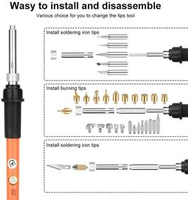 img 1 attached to Versatile Soldering Iron Kit: 60W Adjustable Temperature Wood Burning Pyrography Pen with 50Pcs Accessories - Ideal for Woodwork, Carving, Soldering and Crafting Projects