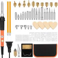 versatile soldering iron kit: 60w adjustable temperature wood burning pyrography pen with 50pcs accessories - ideal for woodwork, carving, soldering and crafting projects logo