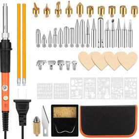 img 4 attached to Versatile Soldering Iron Kit: 60W Adjustable Temperature Wood Burning Pyrography Pen with 50Pcs Accessories - Ideal for Woodwork, Carving, Soldering and Crafting Projects