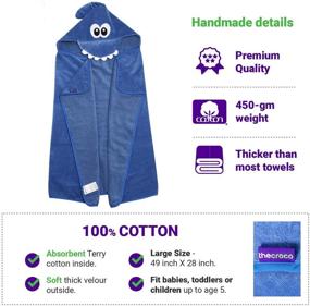 img 1 attached to 👑 Полотенце с капюшоном TheCroco Premium: Повышение уровня домашнего магазина для ваших детей