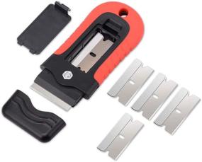 img 1 attached to 🔪 Gomake Locking Razor Blade Scraper: The Ultimate Tool for Glass Cleaning, Paint Removal, and Sticker Remover - Includes Safety Cap and 10 Stainless Steel Blades!